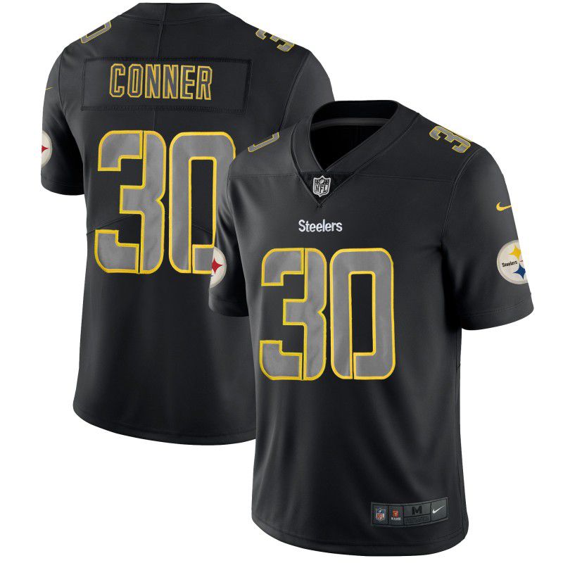 Men Pittsburgh Steelers #30 Conner Black Nike Fashion Impact Black Color Rush Limited NFL Jersey->pittsburgh steelers->NFL Jersey